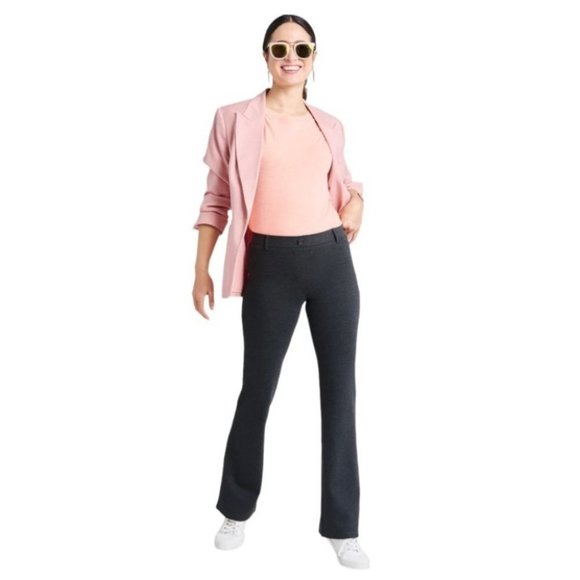 Betabrand Boot-Cut Dress Pants Size Medium Petite Charcoal Grey Stretch NWOT - Picture 3 of 12